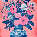 Floral Vase-Abstract Tempered Glass Wall Art