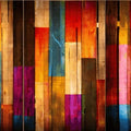 Artronauts Art Glass Print Colorful Wood - Trinity