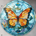 Stained ButterfIy - Rounded Glass Wall Art