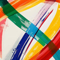 Multicolour Brush Strokes- Abstract Tempered Glass Wall Art