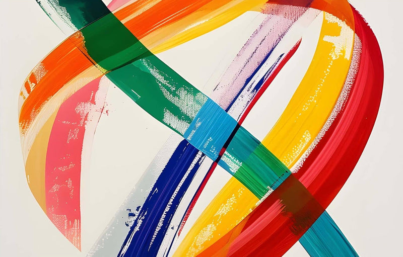Multicolour Brush Strokes- Abstract Tempered Glass Wall Art