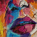 Artronauts Glass Print Mysterious Face