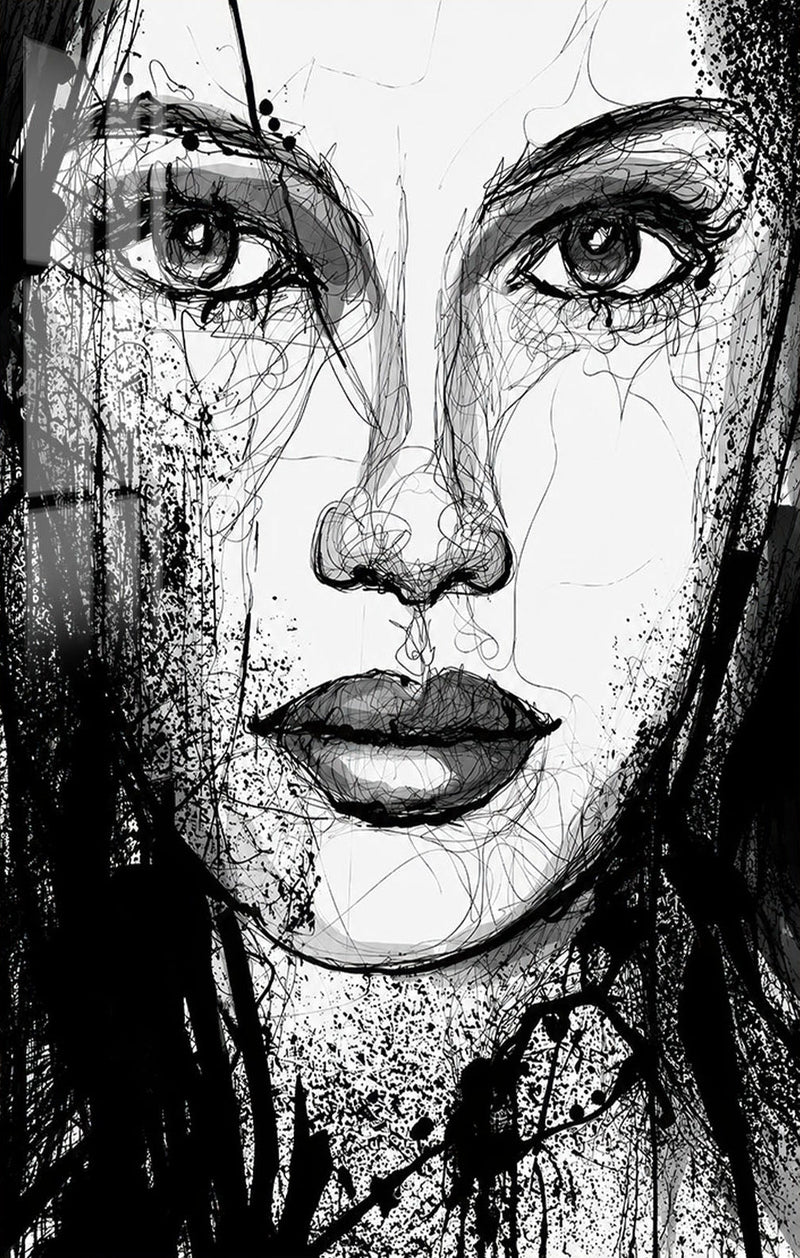 Ink Gaze Glass Wall Art