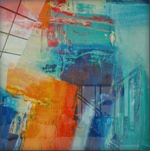 Abstract Blue & Orange - Square