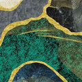 Artronauts Glass Print 92x36cm Green Marble Design - Panoramic