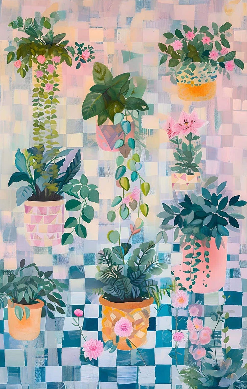 Abstarct Indoor Garden - Tempered Glass Wall Art