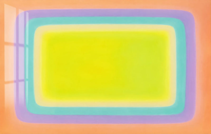 Neon Nested Rectangles Glass Wall Art