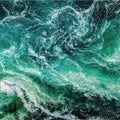 Artronauts Art Glass Print Green Waves