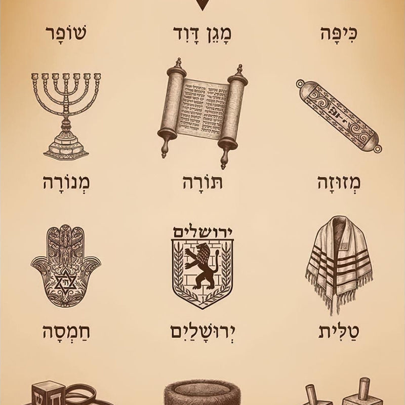 Symbols Heritage- Judaism Tempered Glass Wall Art