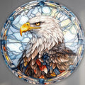 Stained Eagle II - Rounded Glass Wall Art
