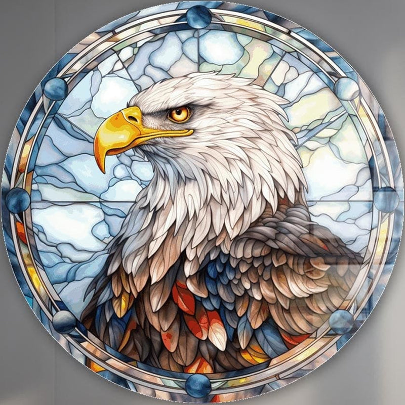 Stained Eagle II - Rounded Glass Wall Art