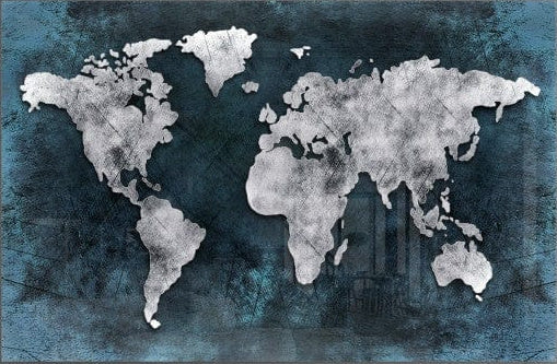 Blue World Map