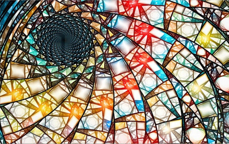 Mosaic Swirl Stained Glass Effect