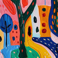 Playful Garden Story- Abstract Tempered Glass Wall Art