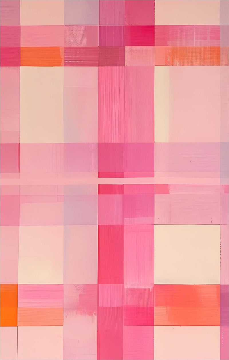 Pink Grid - Abstract Tempered Glass Wall Art