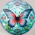 Stained ButterfIy II - Rounded Glass Wall Art