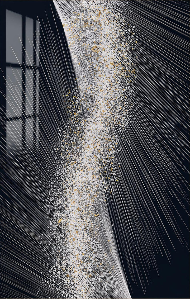Silver Light Cascade Glass Wall Art