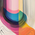 Gradient Curves- Abstract Tempered Glass Wall Art