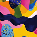 Vibrant Shapes- Abstract Tempered Glass Wall Art