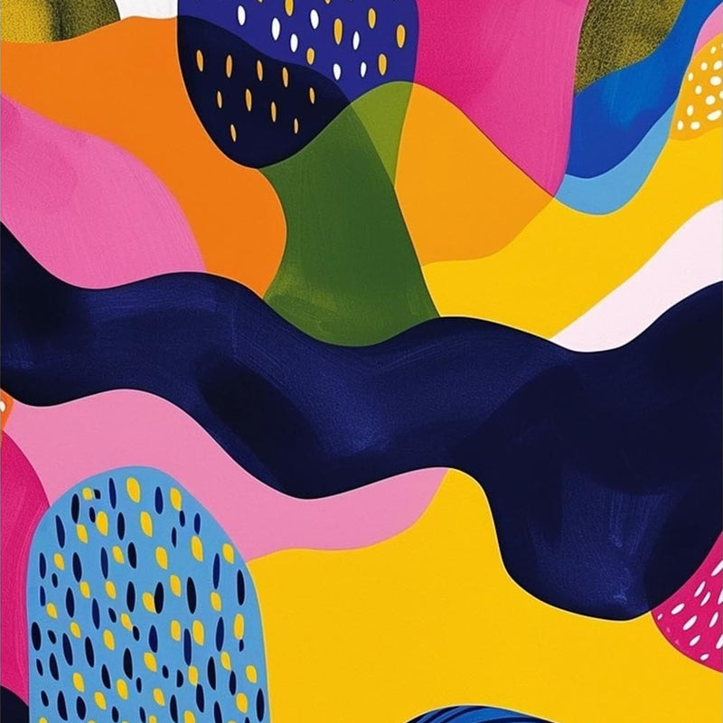 Vibrant Shapes- Abstract Tempered Glass Wall Art