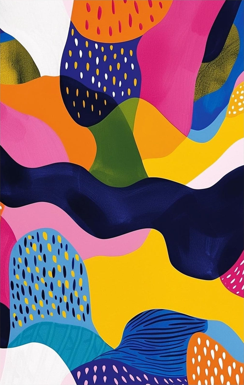 Vibrant Shapes- Abstract Tempered Glass Wall Art
