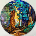 Stained Forest - Rounded Glass Wall Art