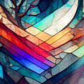 Artronauts Art Glass Print Colourful Stained Glass Effect