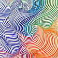 Rainbow Line Swirl- Abstract Tempered Glass Wall Art