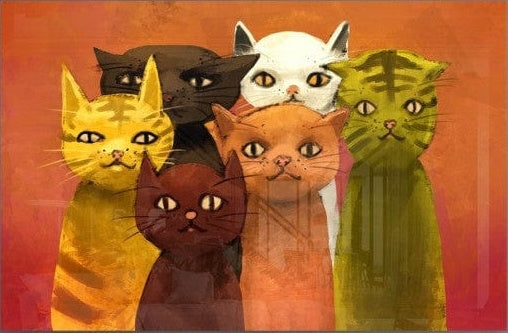 Artronauts Glass Print Cats