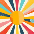 Abstract Sunburst- Tempered Glass Wall Art
