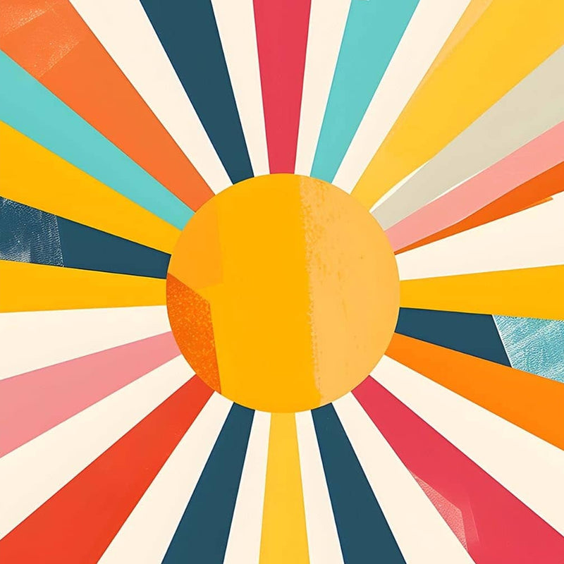 Abstract Sunburst- Tempered Glass Wall Art