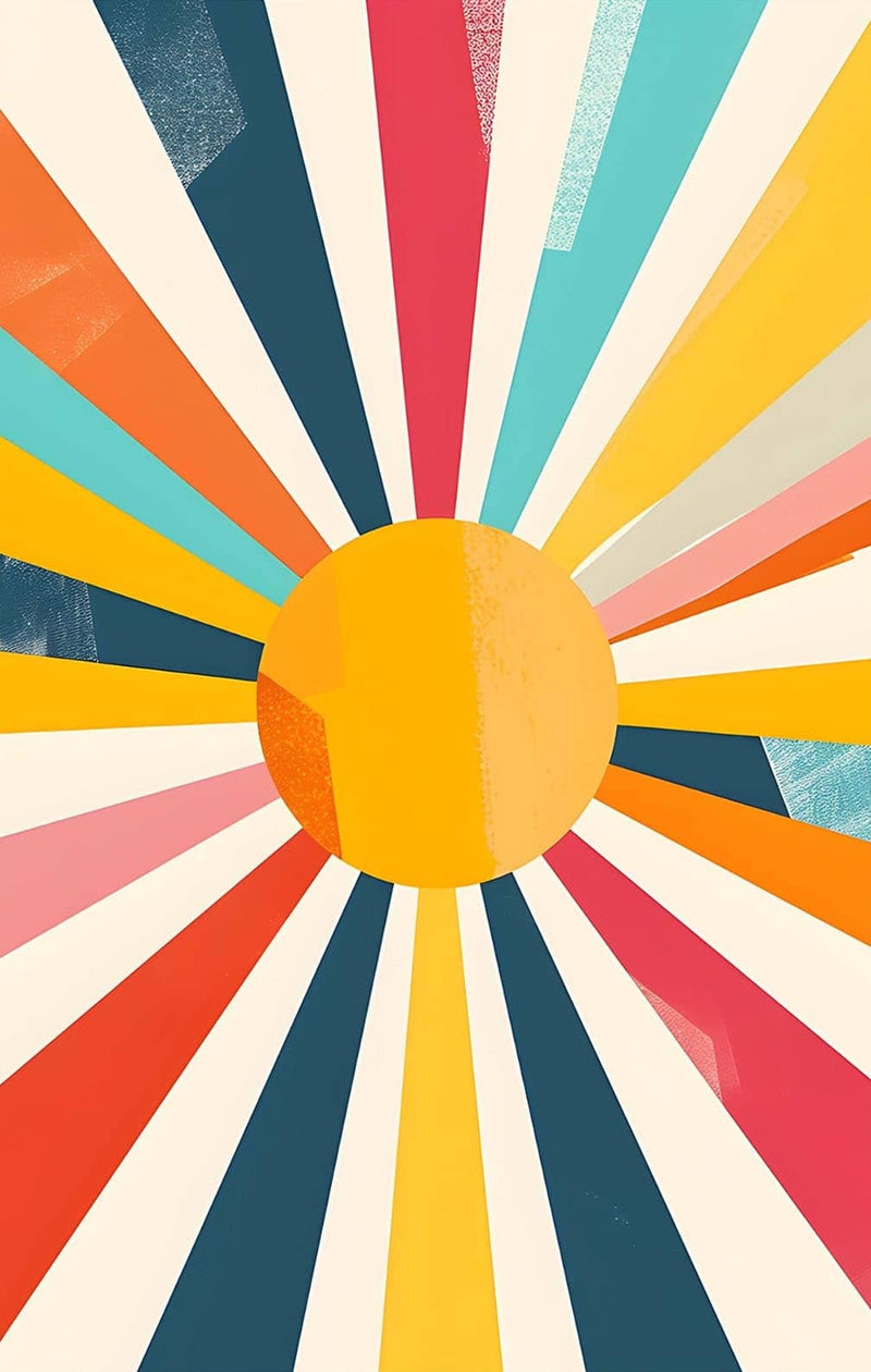 Abstract Sunburst- Tempered Glass Wall Art