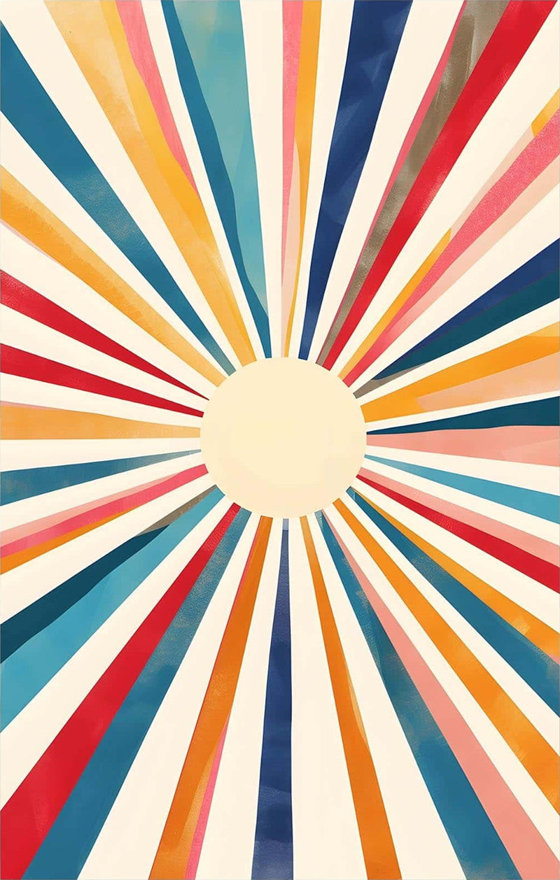 Sunburst Classic- Abstract Tempered Glass Wall Art