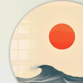 Japanese Sunset - Rounded Glass Wall Art
