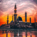 Masjid at Sunset- Islamic Tempered Glass Wall Art