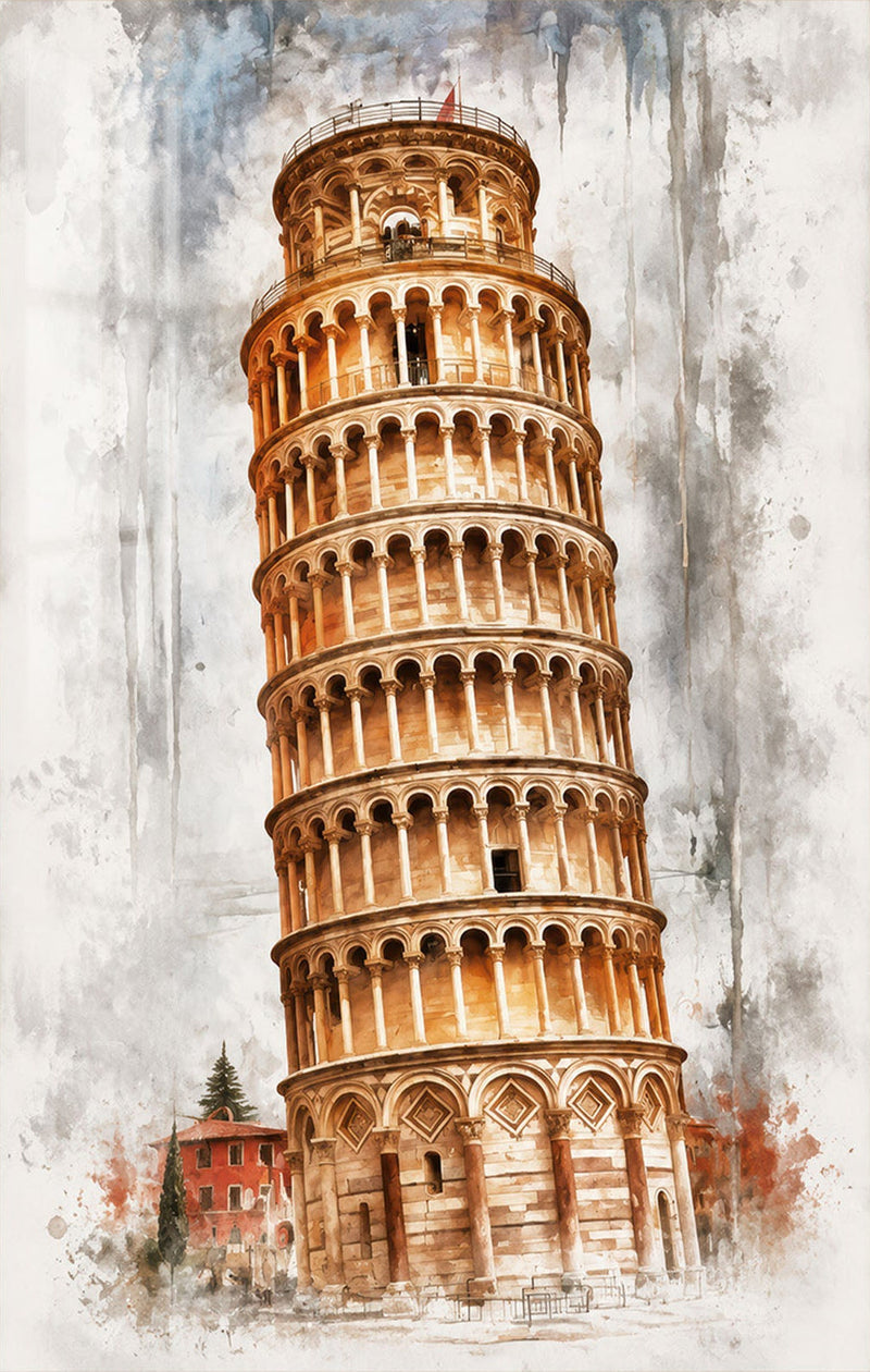 Leaning Tower Of Pisa Glass Wall Art