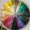 Colourful Slices - Rounded Glass Wall Art