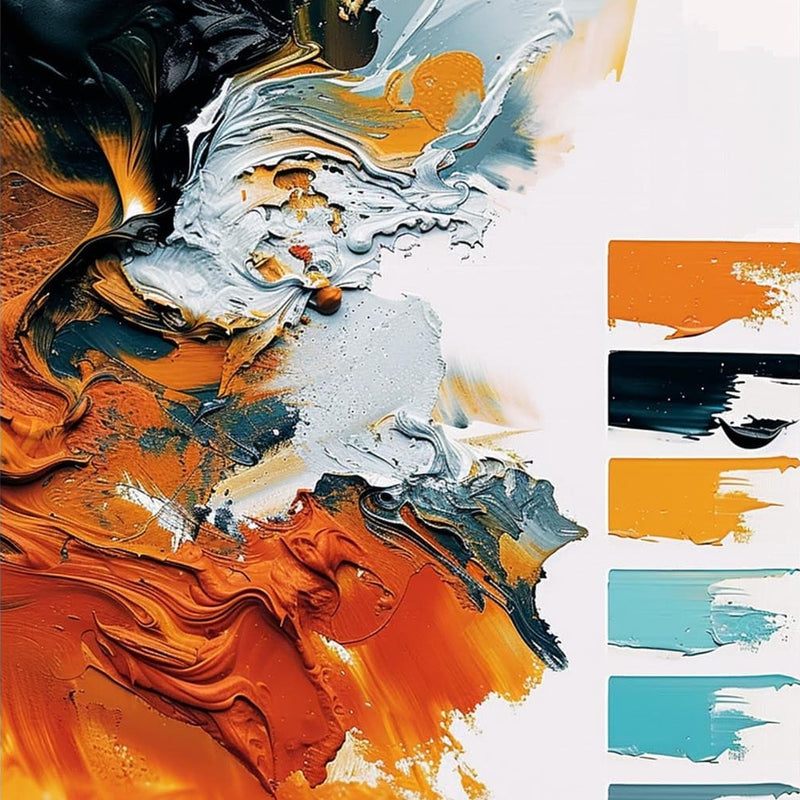 Ocean Ember Flow- Abstract Tempered Glass Wall Art