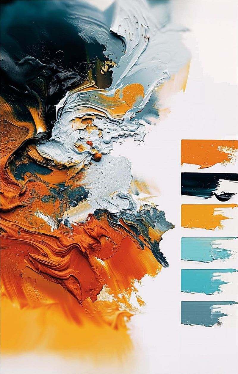 Ocean Ember Flow- Abstract Tempered Glass Wall Art