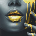 Artronauts Art Glass Print Yellow Lips
