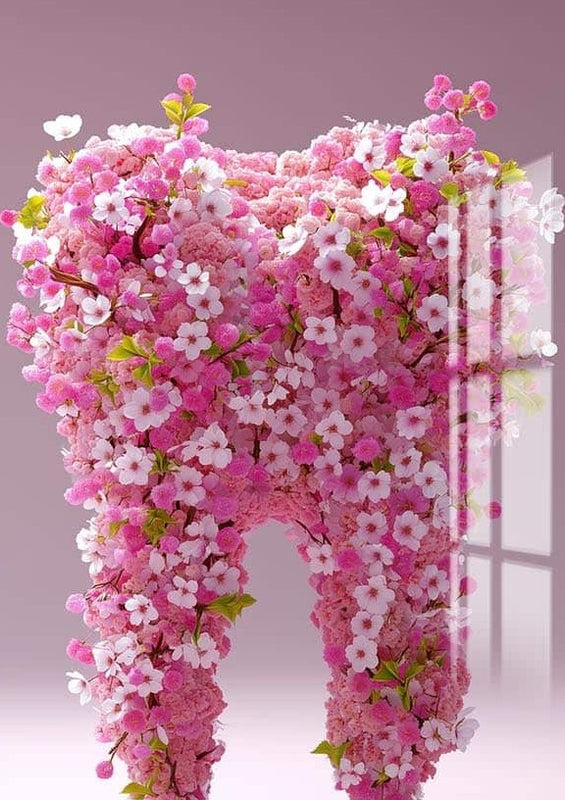 Artronauts Glass Print Floral Tooth Bloom - Tempered Glass Wall Art
