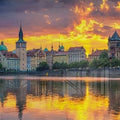 Artronauts Art Glass Print Sunset Prague