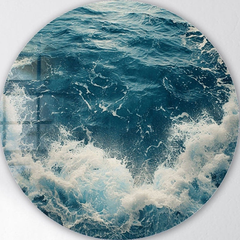 Waveborn Symphony - Rounded Glass Wall Art
