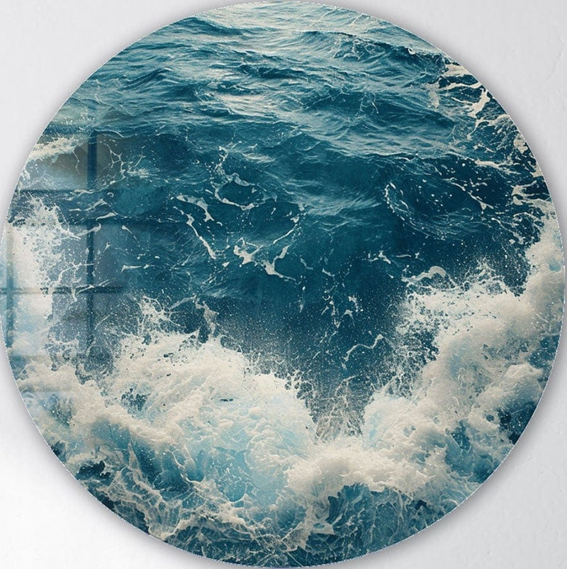 Waveborn Symphony - Rounded Glass Wall Art