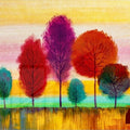 Artronauts Art Glass Print Colorful Trees II