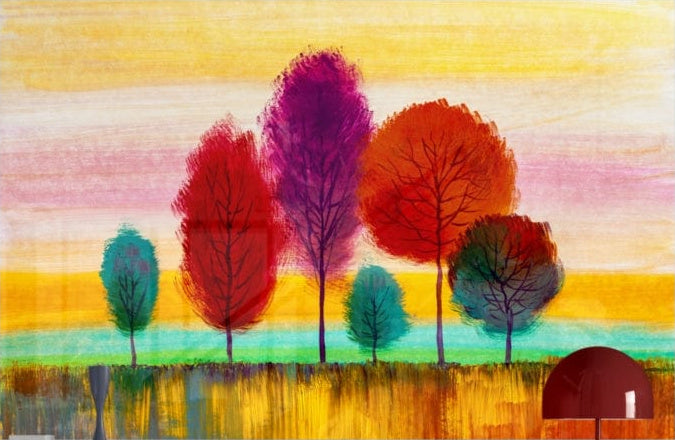 Artronauts Art Glass Print Colorful Trees II