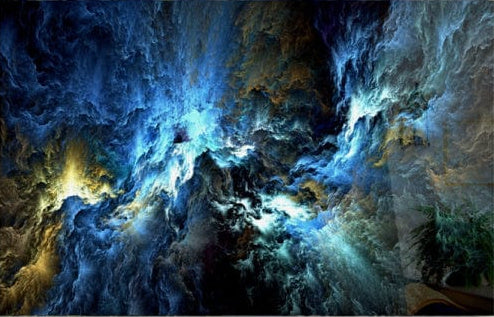 Artronauts Glass Print Cosmic Blue