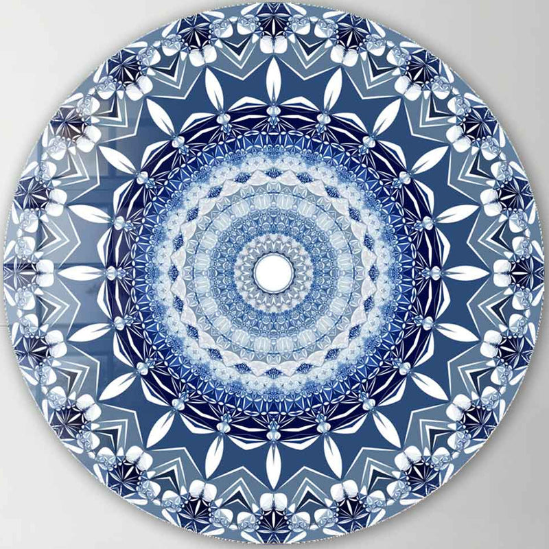 Blue Continuum - Rounded Glass Wall Art