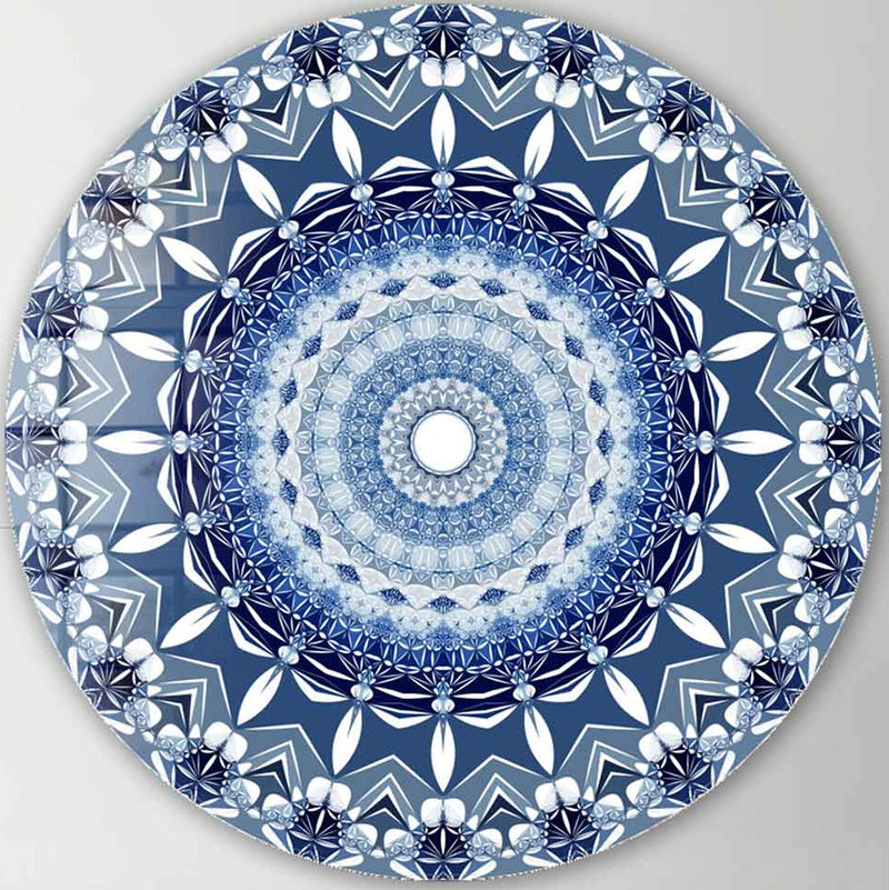 Blue Continuum - Rounded Glass Wall Art