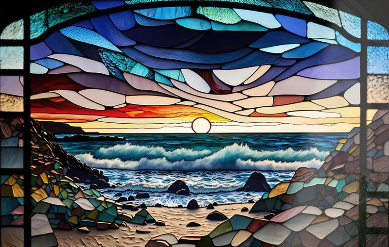 Abstract Coast Stained Glass Effect